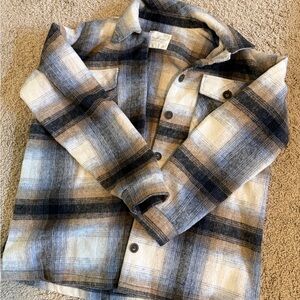 Plaid Kids Jacket in Blue and Tan